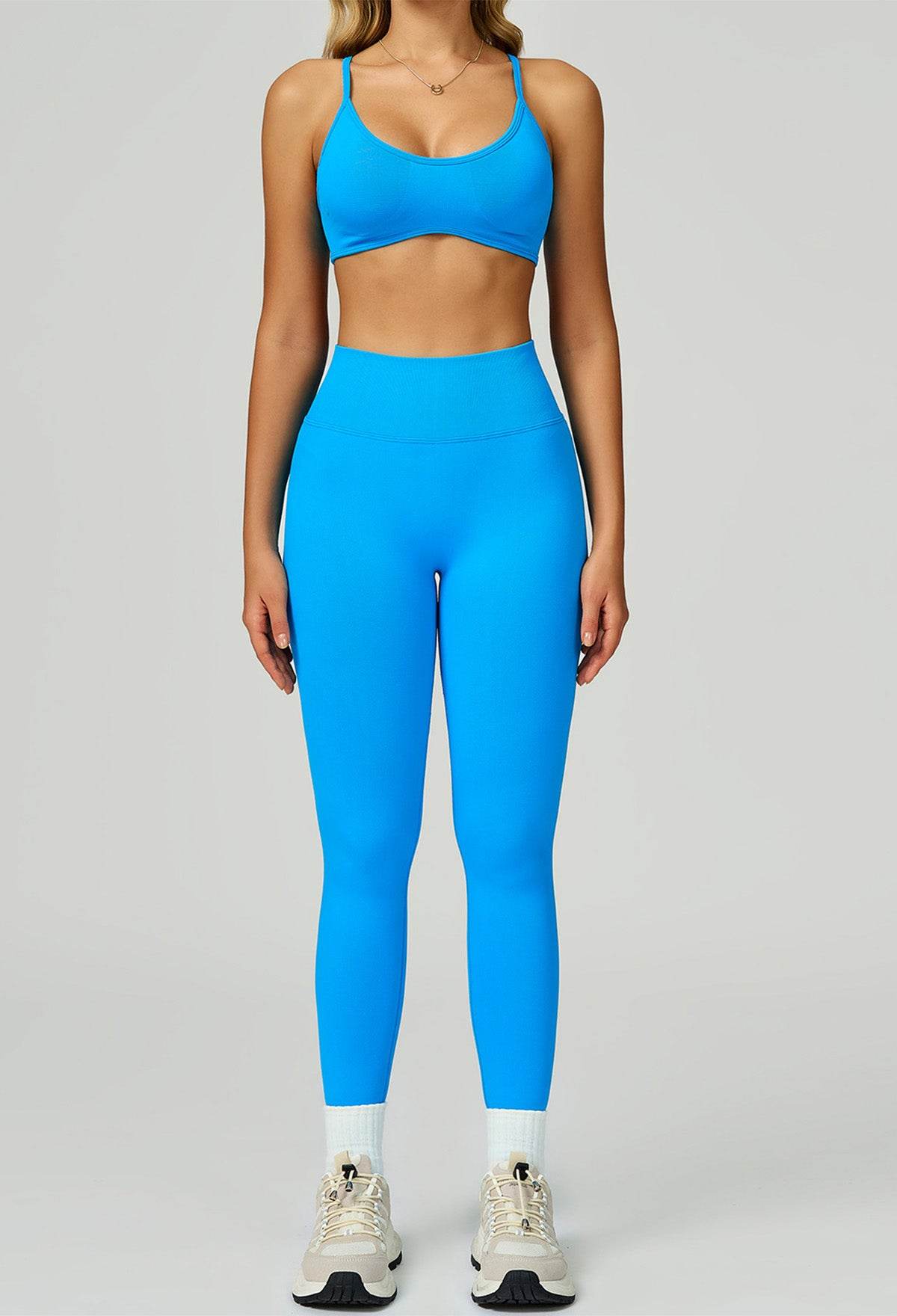 Sport Set with Color Block Sports Bras and Legging