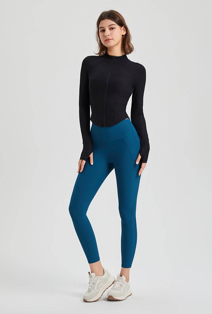 Full Zip-up Yoga Jacket with Thumb Holes| Perfect for Active Lifestyle