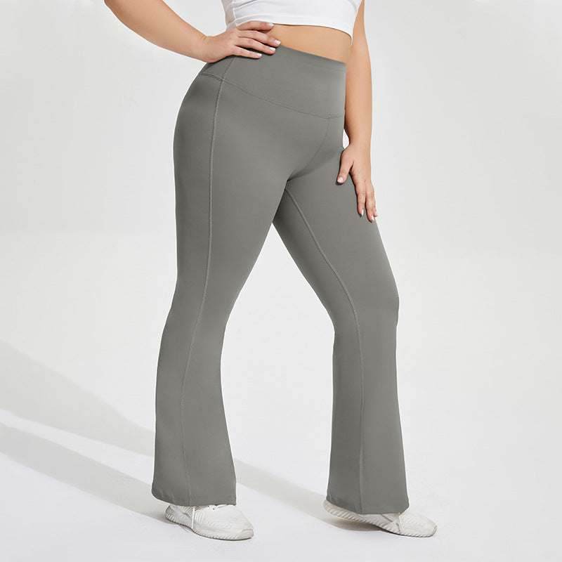 Plus Size High Waist Flared Yoga Pants