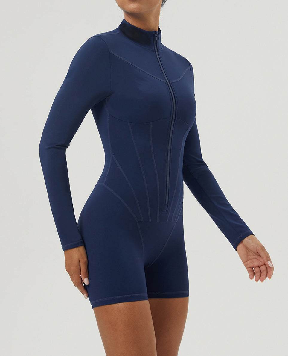 Half Zipper Sports Jumpsuits