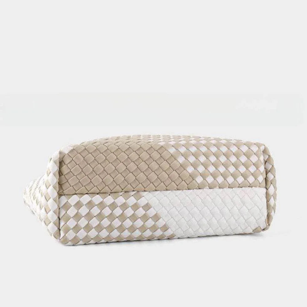 Handmade Woven Tote Bag Neoprene Handbag -