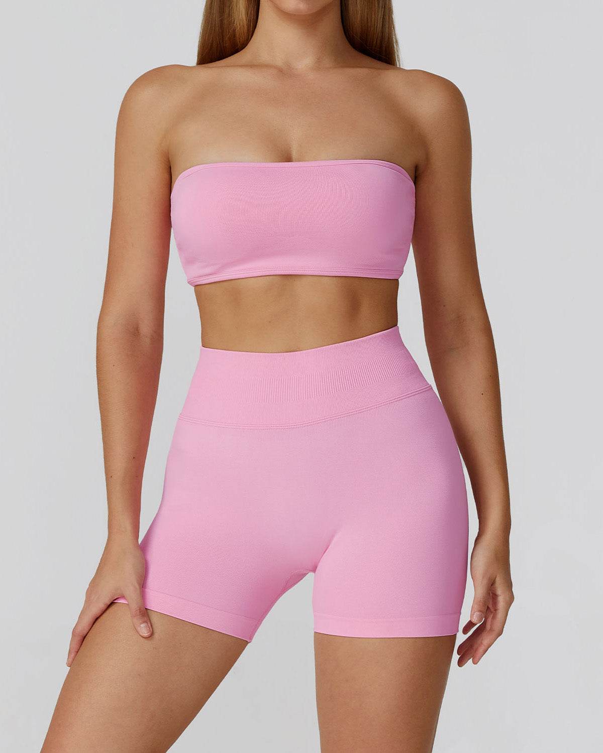Athletic Wear with Strapless Tube Top and Short