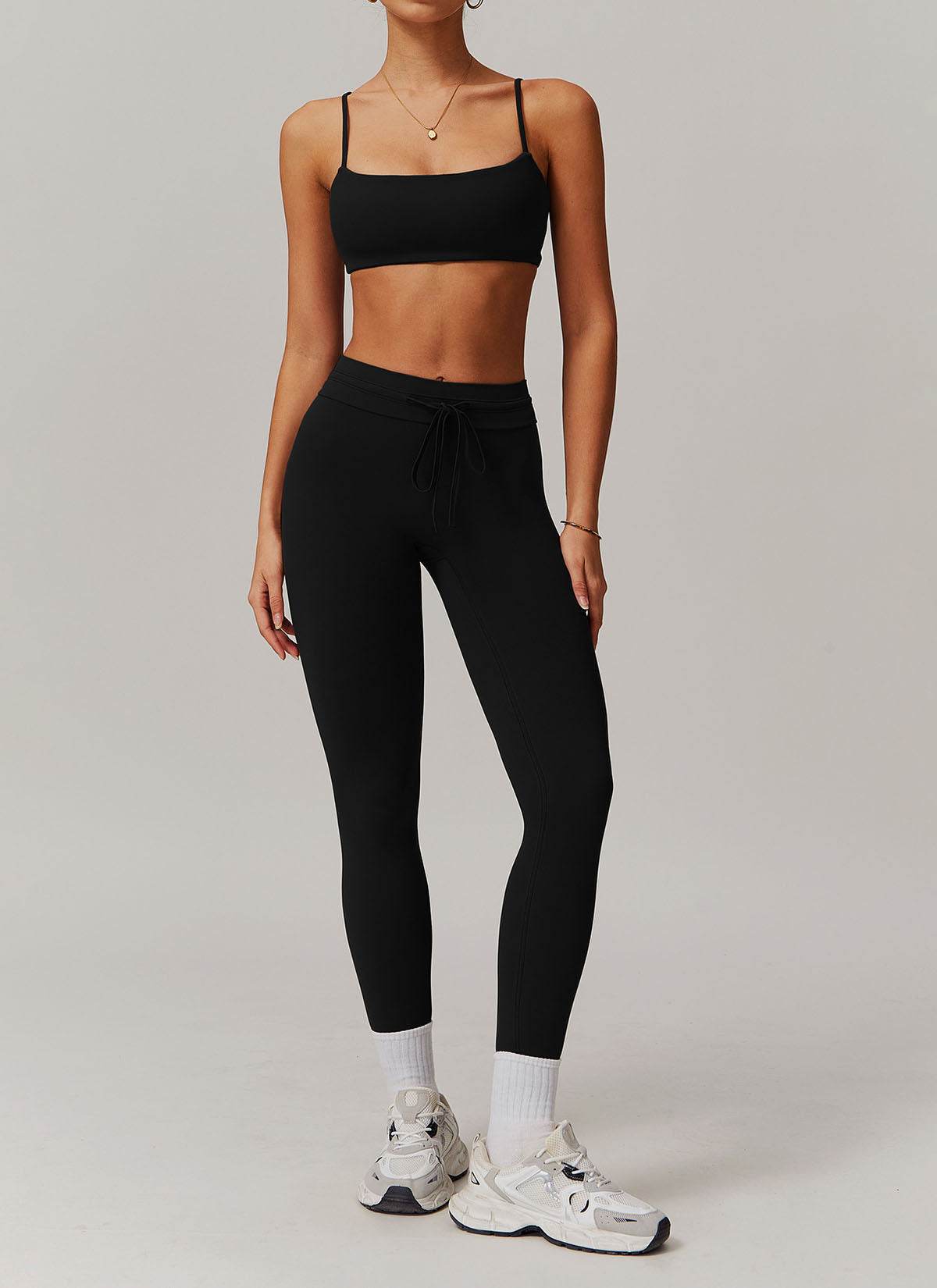 Sports Sets with Thin Strap Bra and Leggings