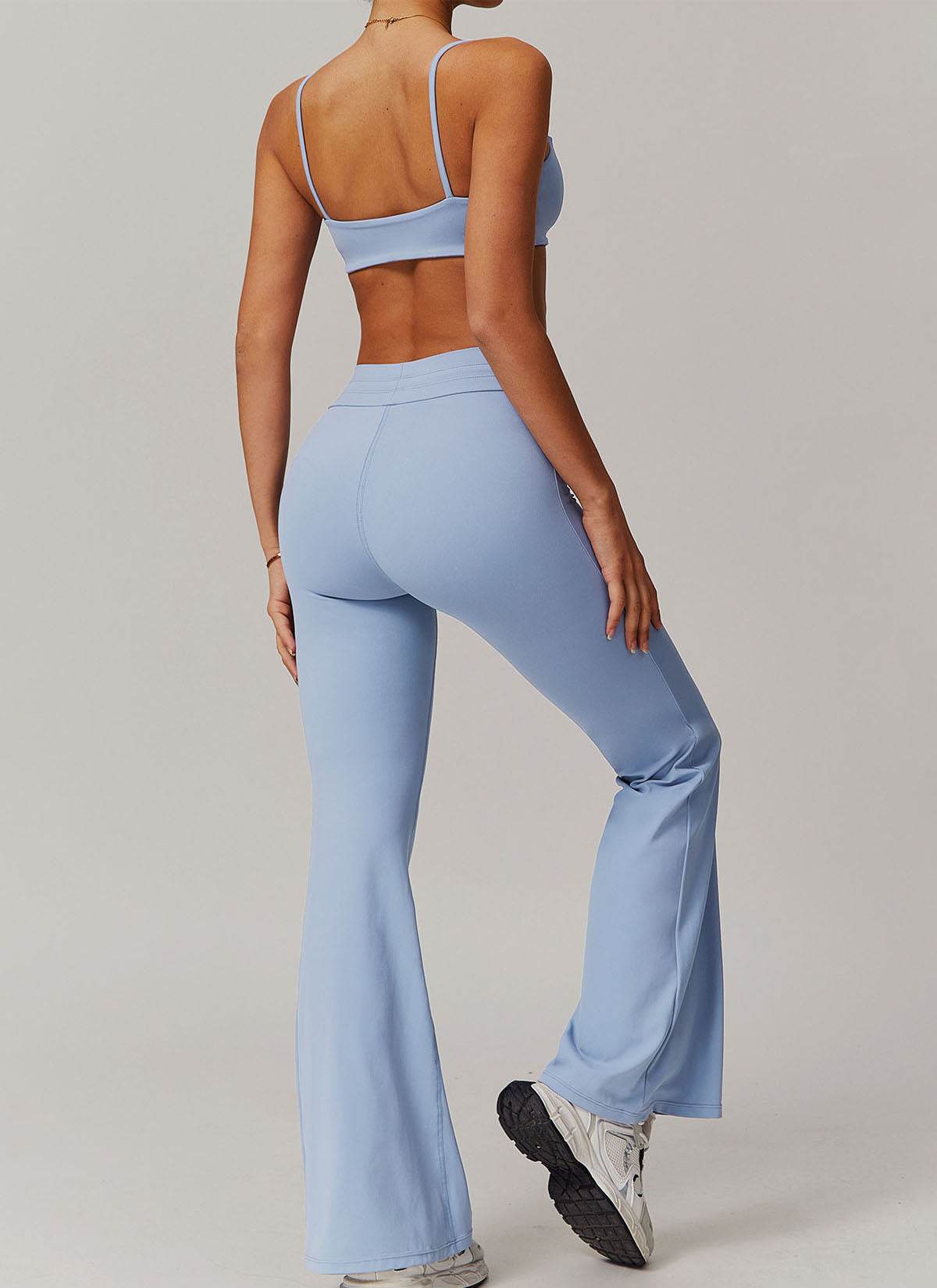 Sports Sets with Thin Strap Bra and Flare Pants