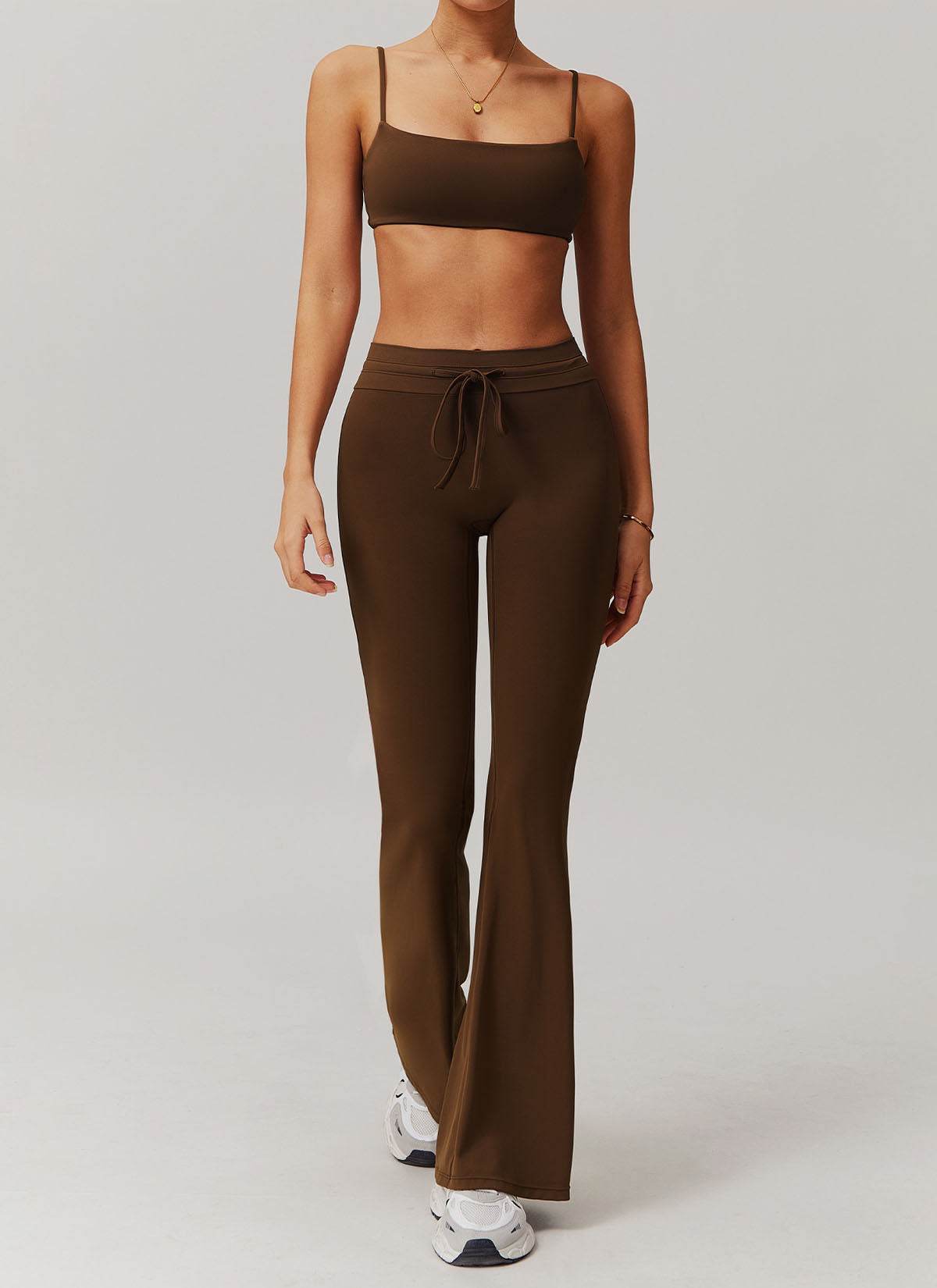 Sports Sets with Thin Strap Bra and Flare Pants