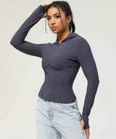 Slim Fit Long Sleeve Sports Coat With Hooded