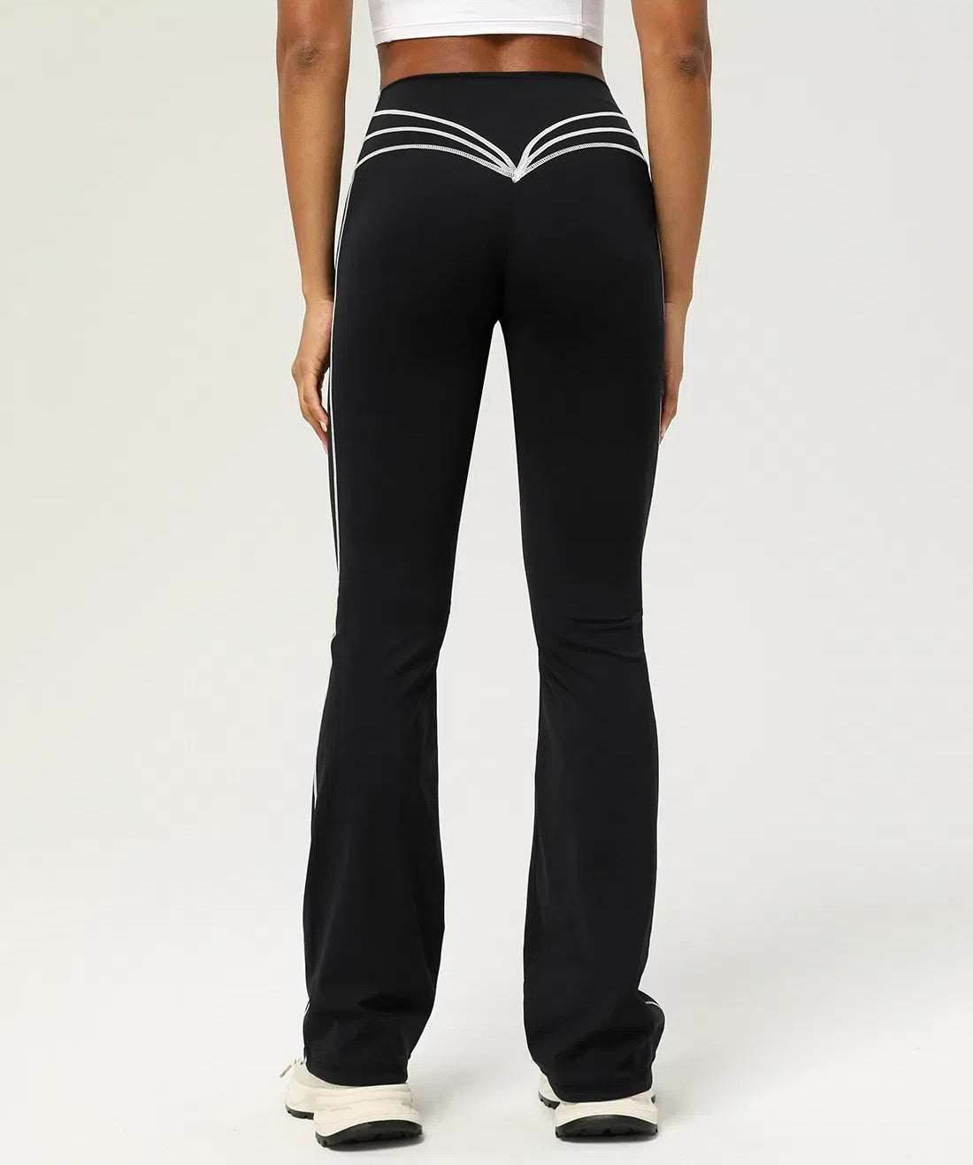 High Waist Black Yoga Flared Pant
