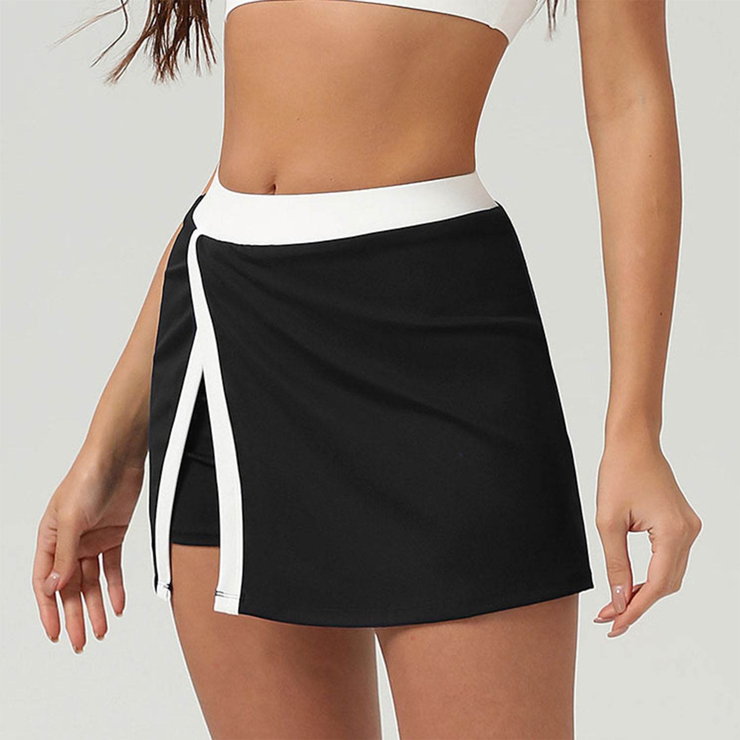 Color Block Mini Tennis Skirts with Skort