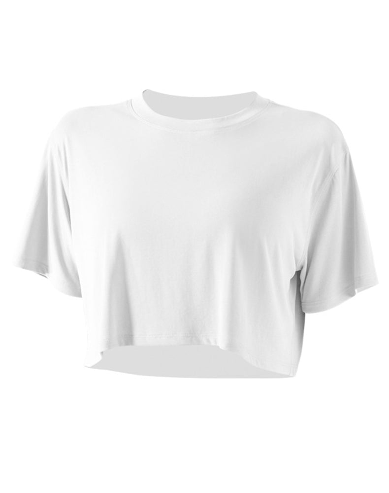 Drop Shoulders Crop Top Oversized Short Sleeve T-Shirts
