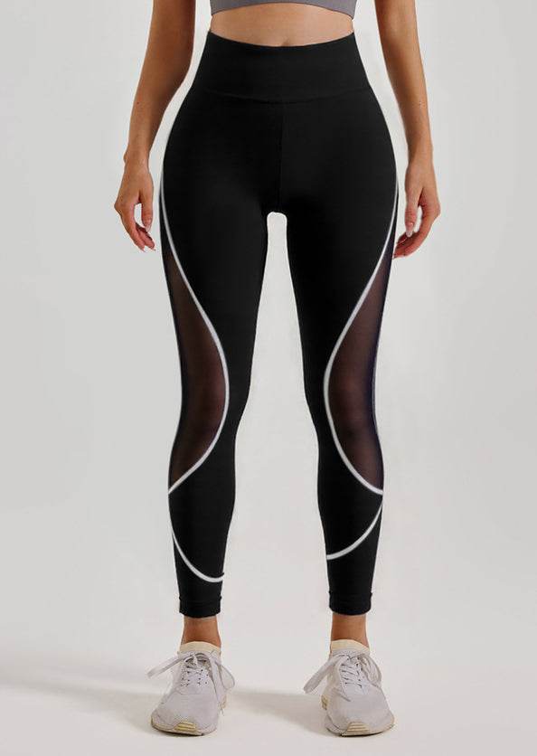High Waist Color Block Mesh Yoga Legging