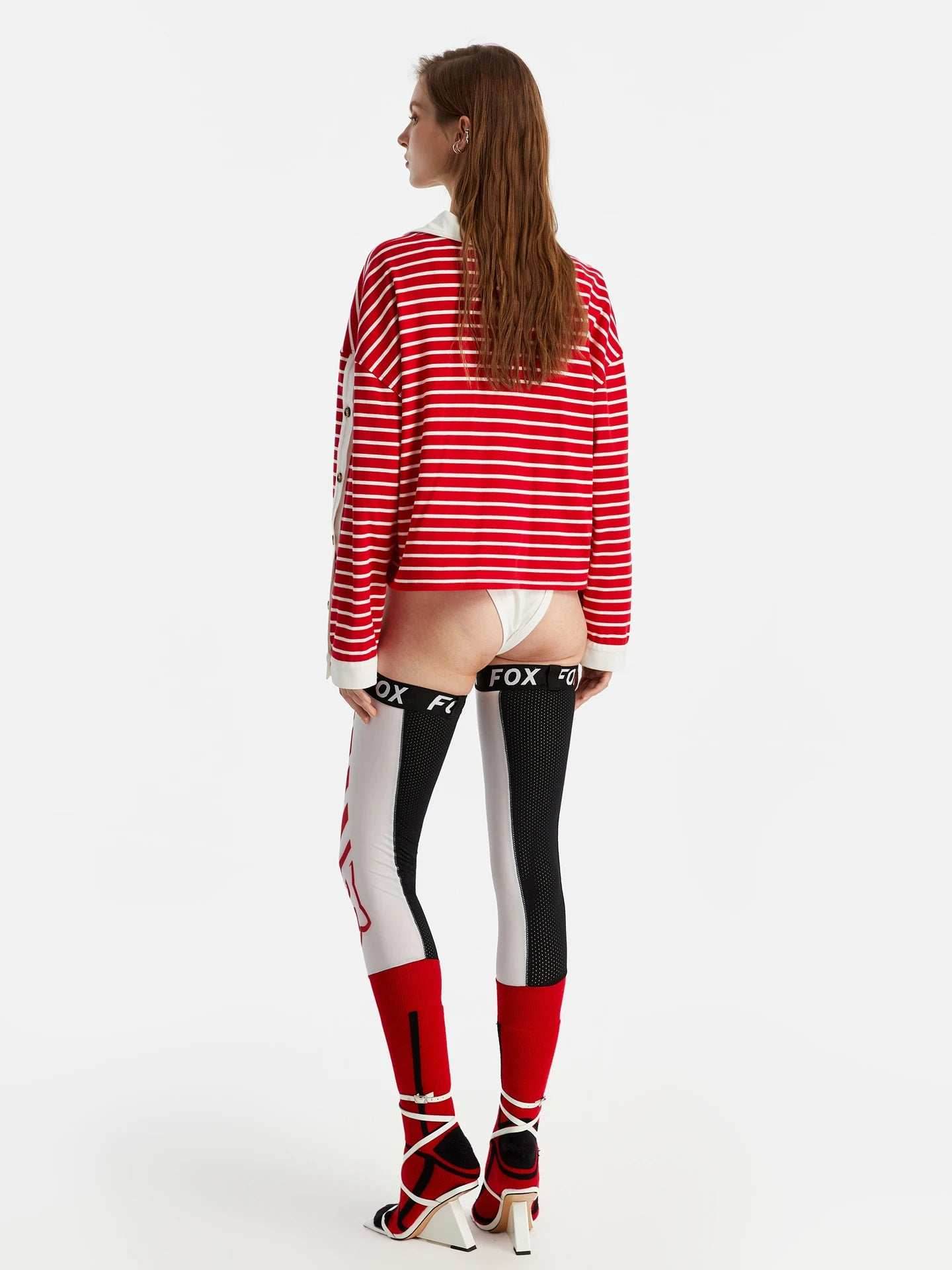 Striped Long Sleeve Casual Polo Shirt