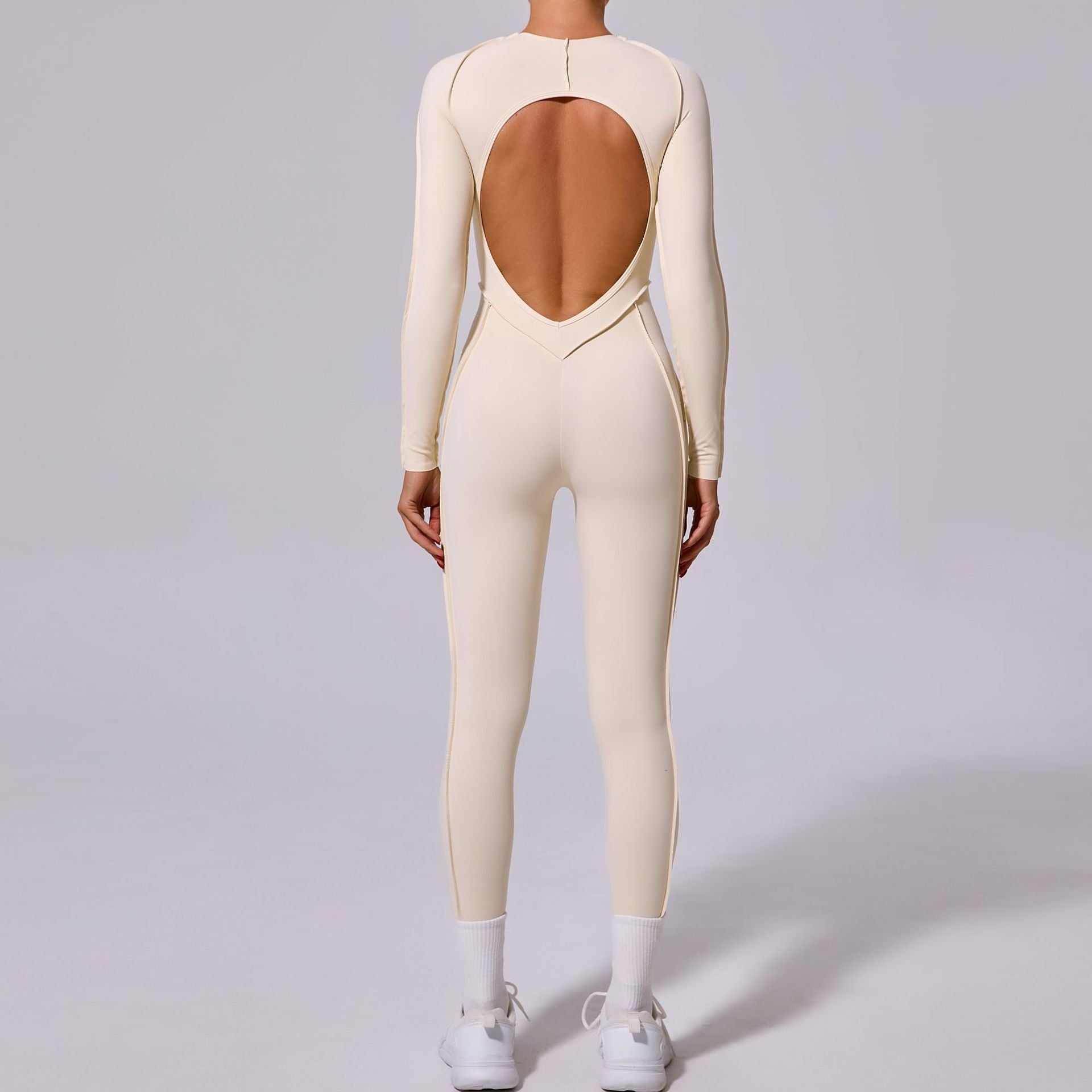 Long Sleeve Backless Yoga Jumpsuits -