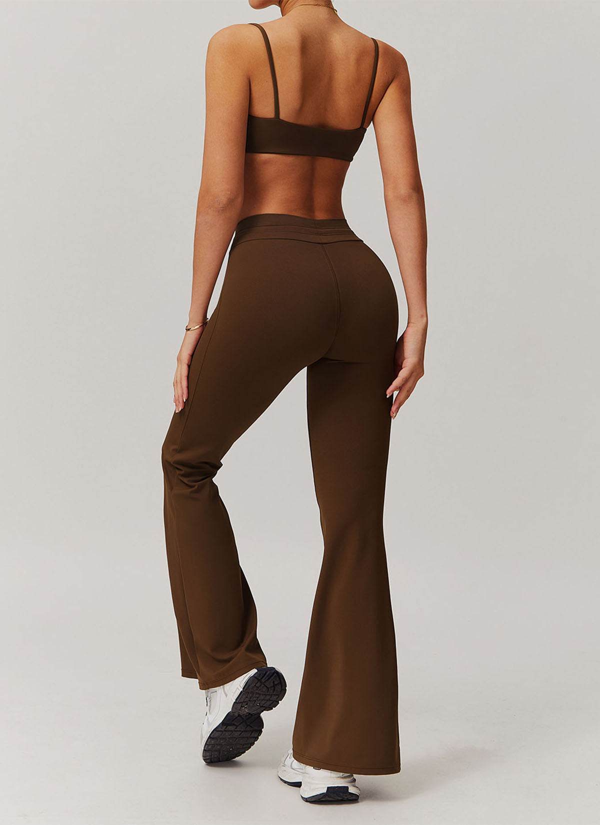 Sports Sets with Thin Strap Bra and Flare Pants