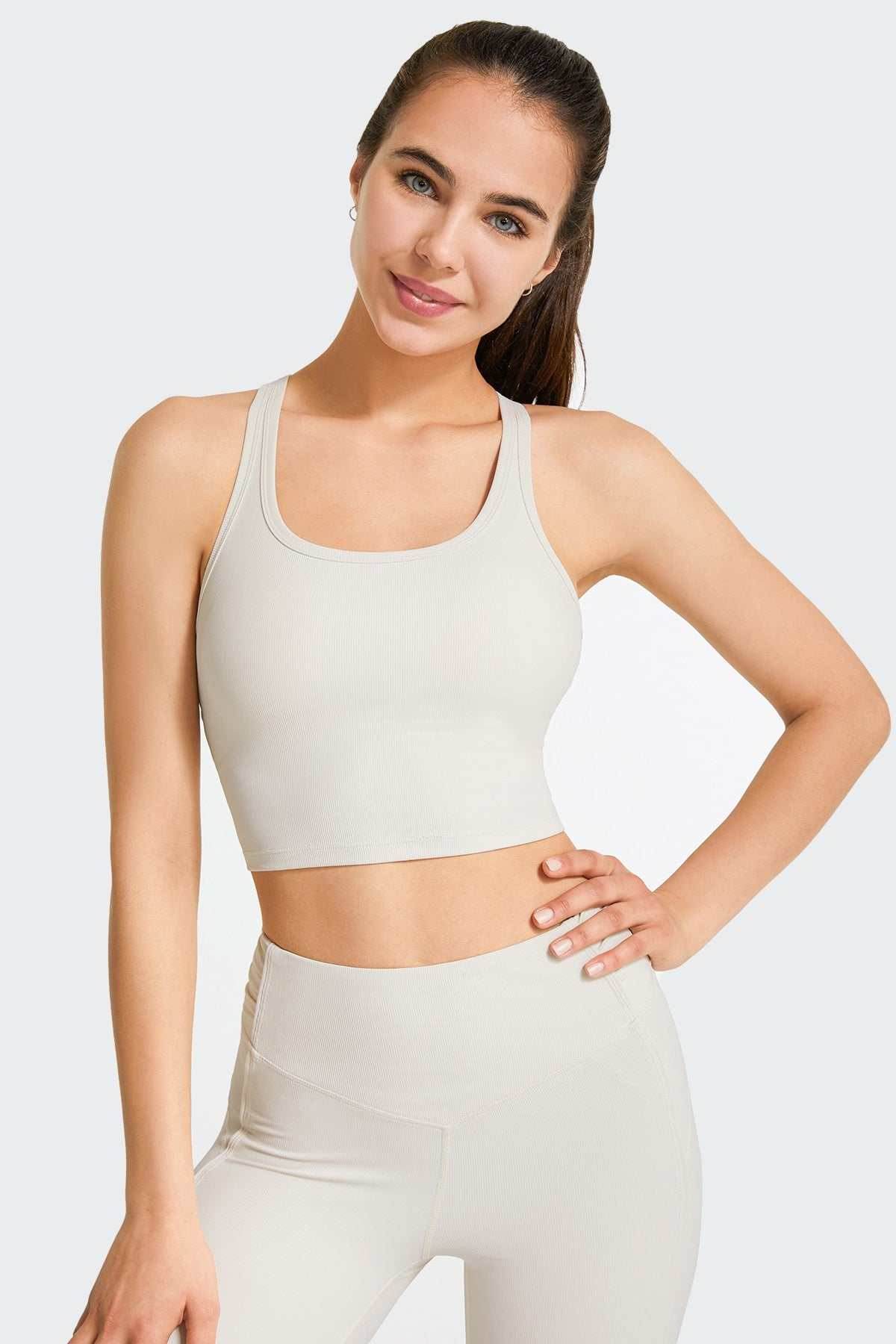 Ribbed Racerback Cropped Tank Tops