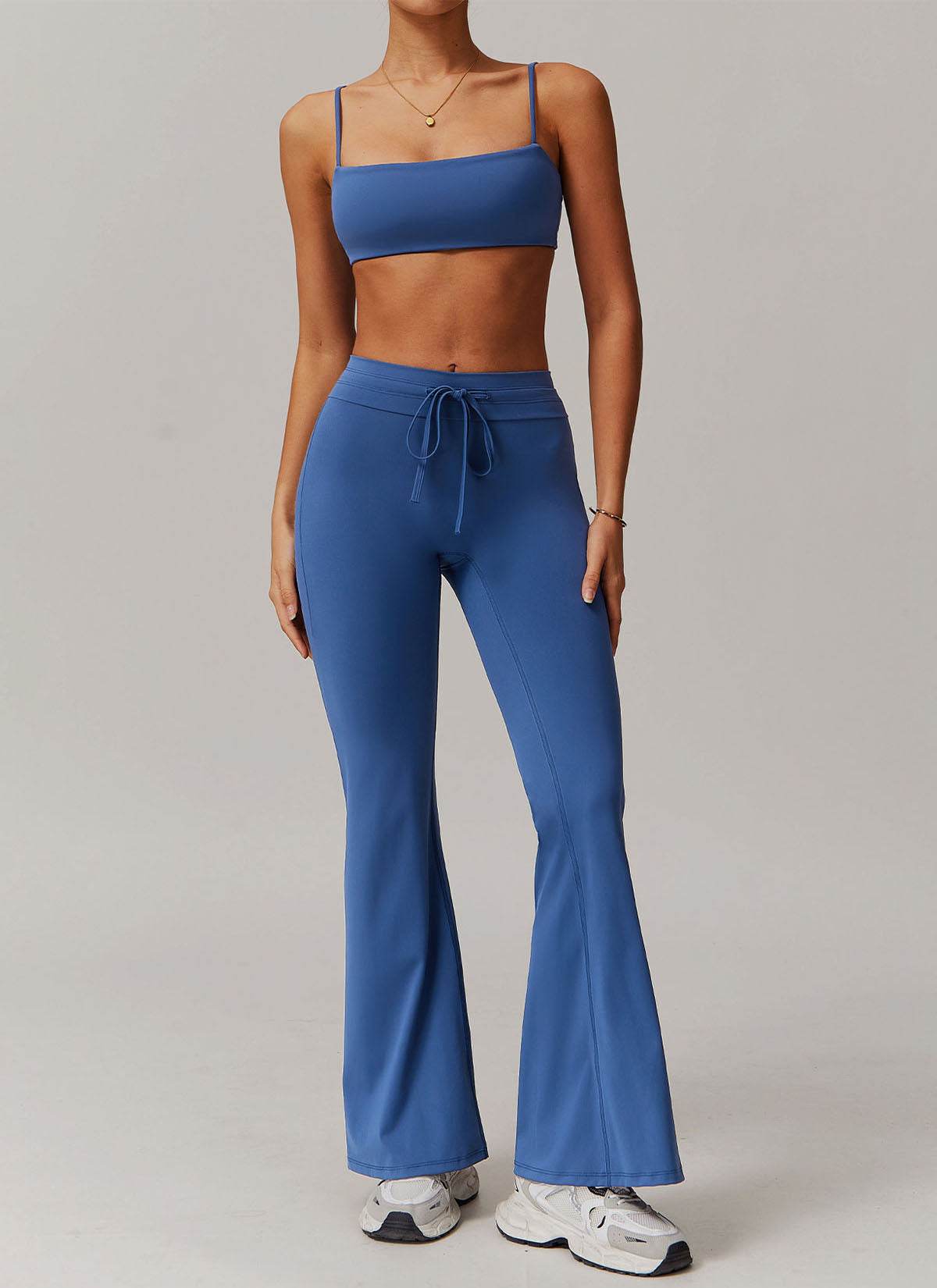 Sports Sets with Thin Strap Bra and Flare Pants