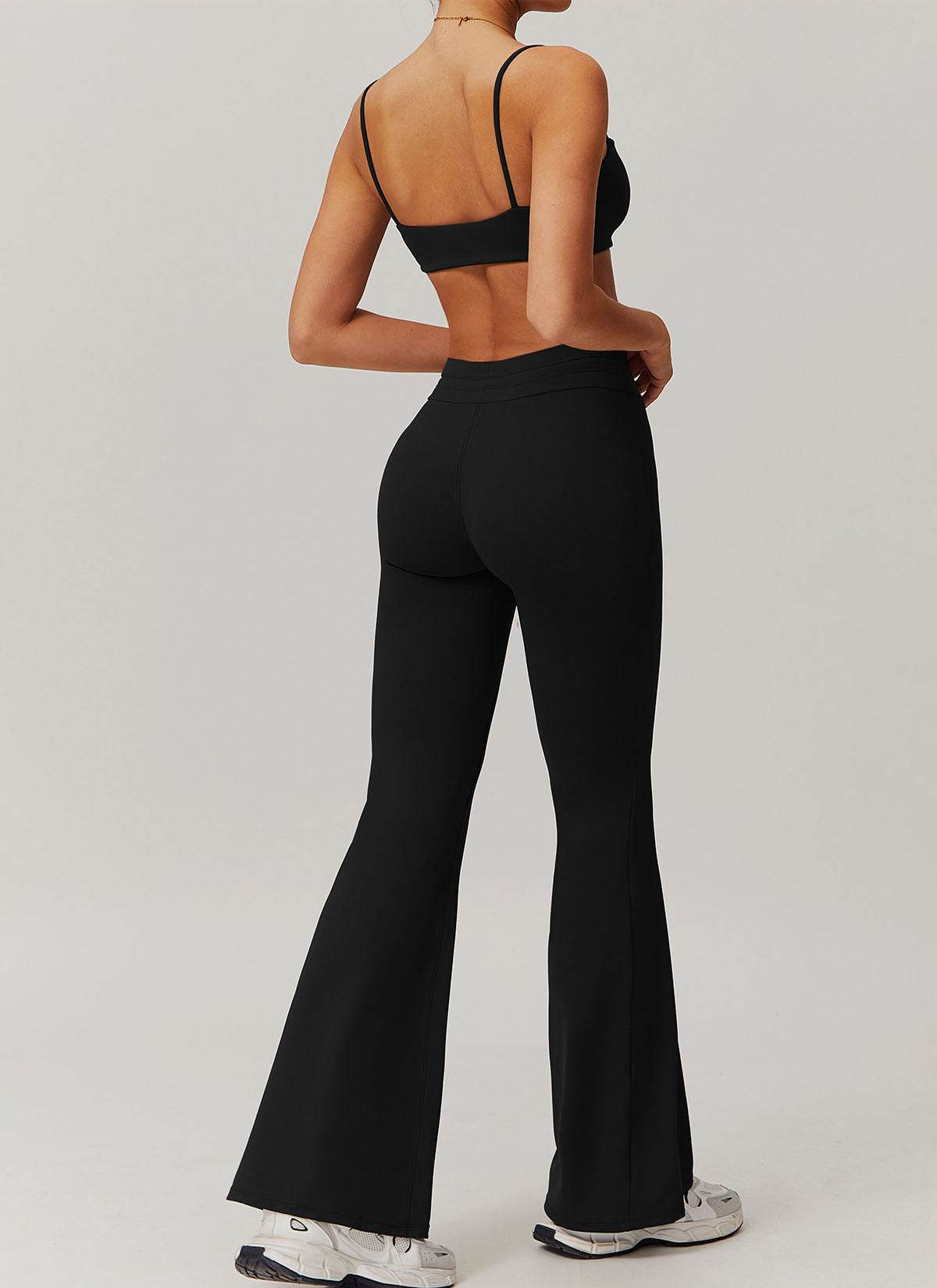 Sports Sets with Thin Strap Bra and Flare Pants