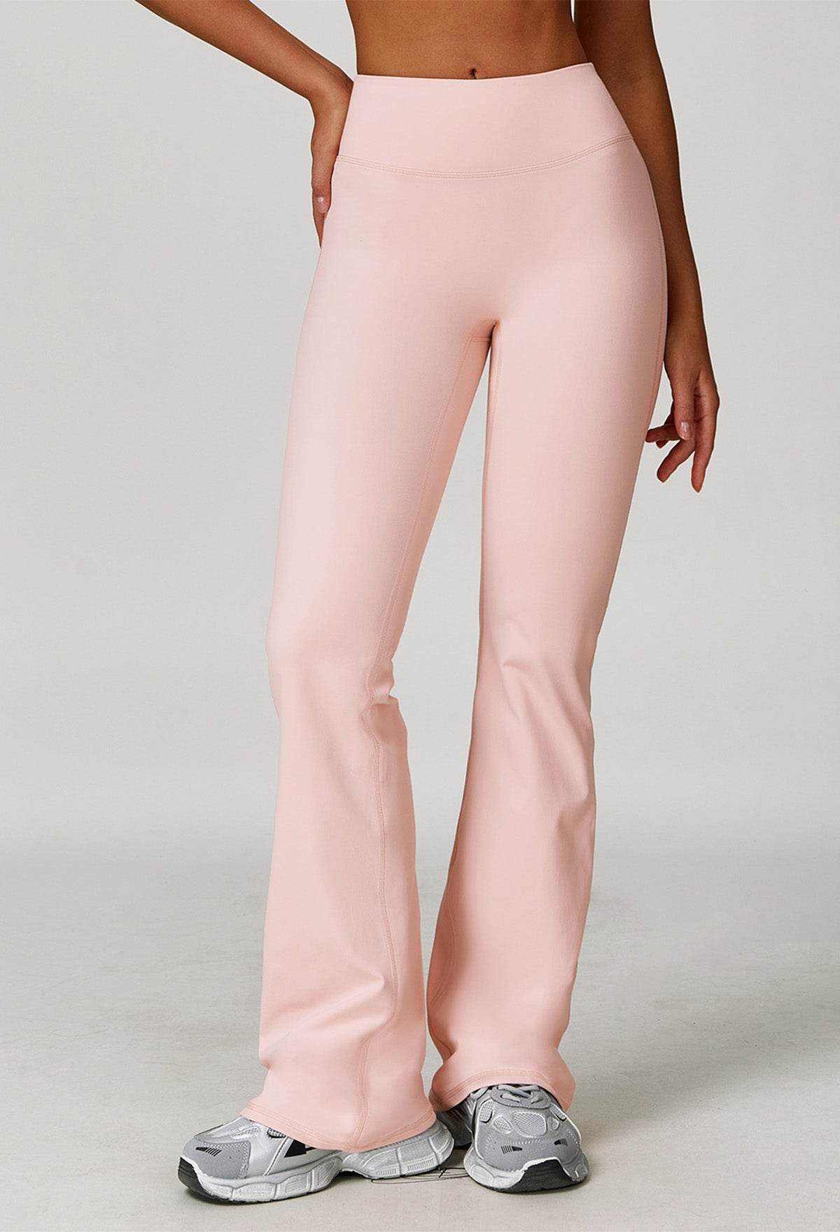 No Front Seam High Waist Sports Flared Leg Pants