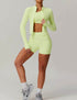 Solid Yoga Set With Sports Jacket and Short