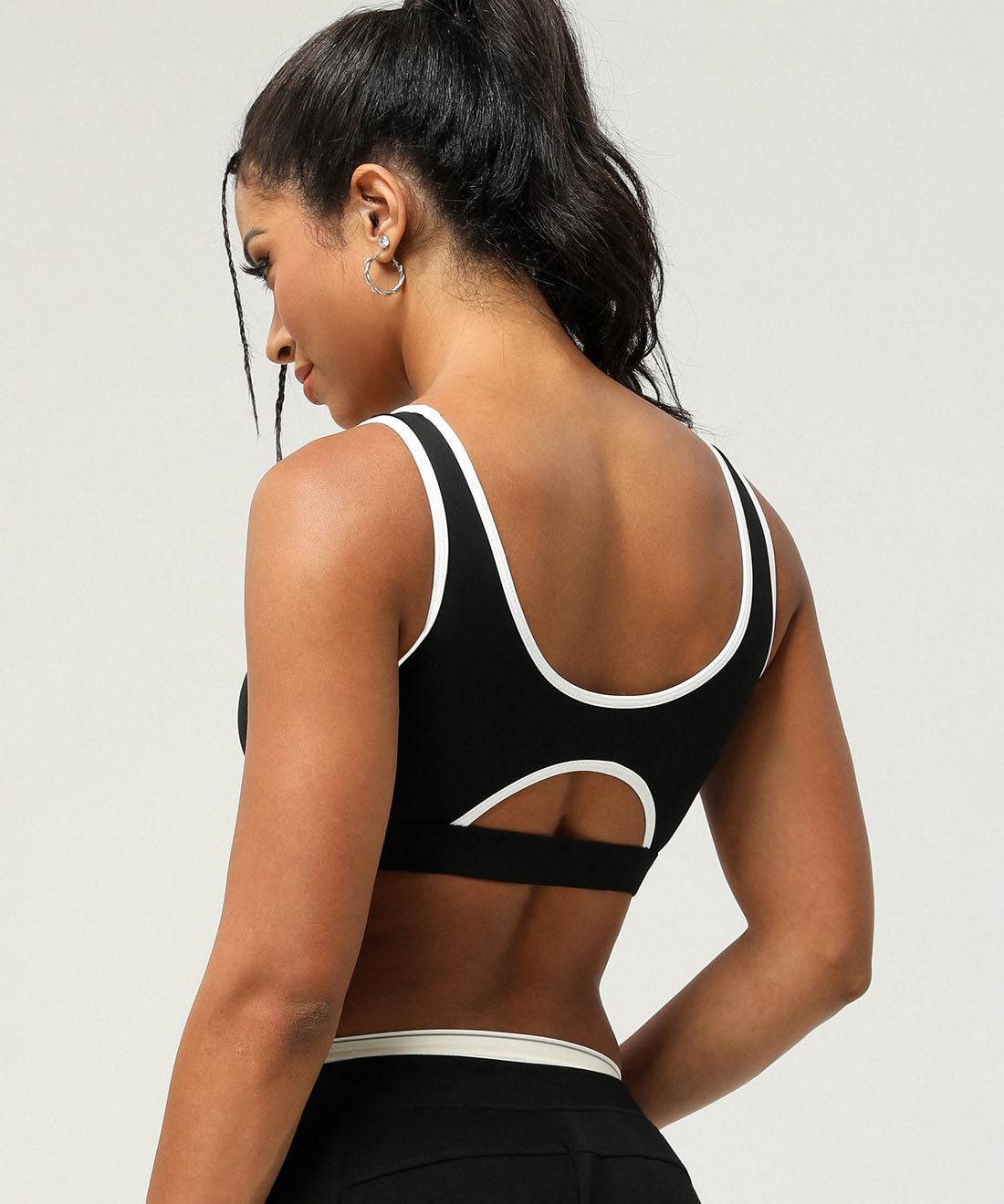 Color Block Athletic Bra Cami Crop Tank Top