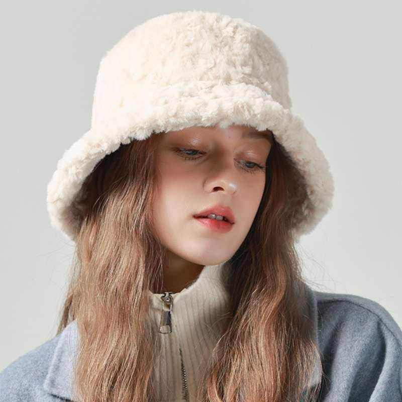 Solid Color Fuzzy Bucket Hat