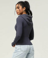 Slim Fit Long Sleeve Sports Coat With Hooded