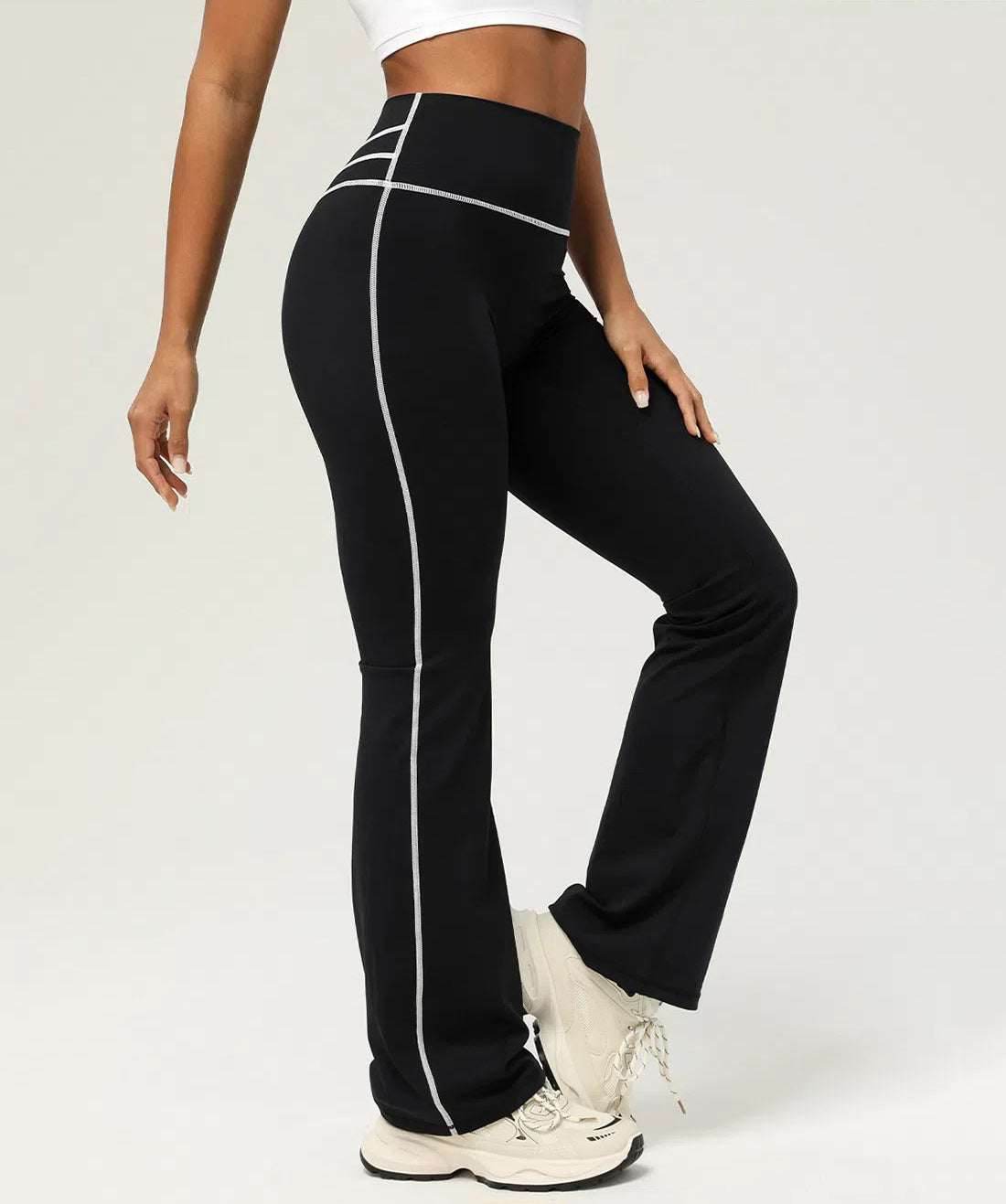 High Waist Black Yoga Flared Pant