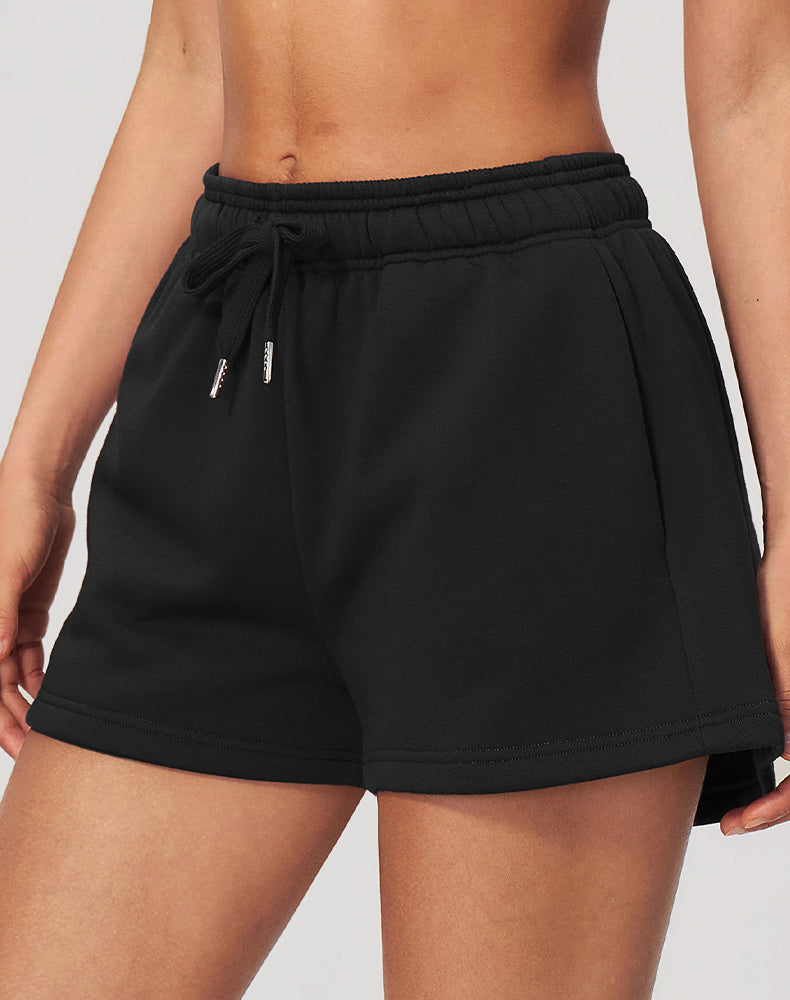 High Waist Loose Lounge Shorts with Pockets