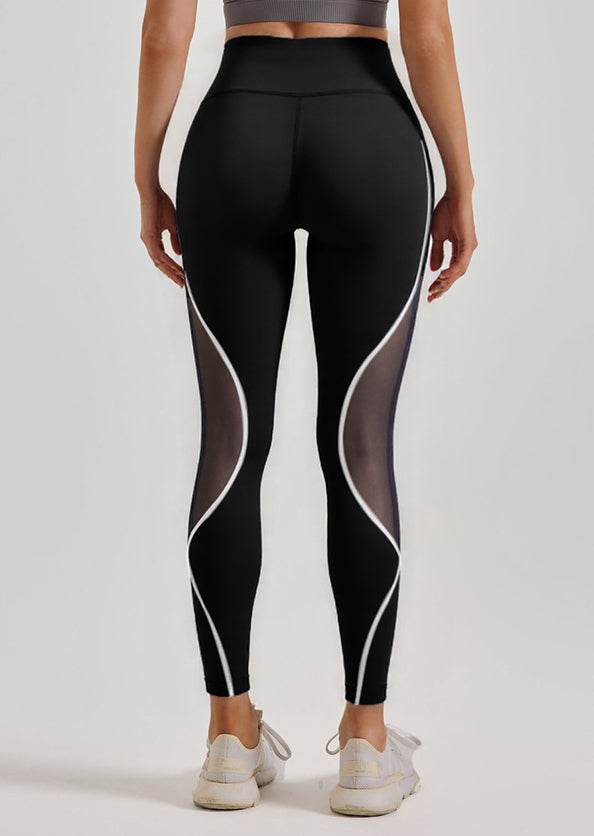 High Waist Color Block Mesh Yoga Legging