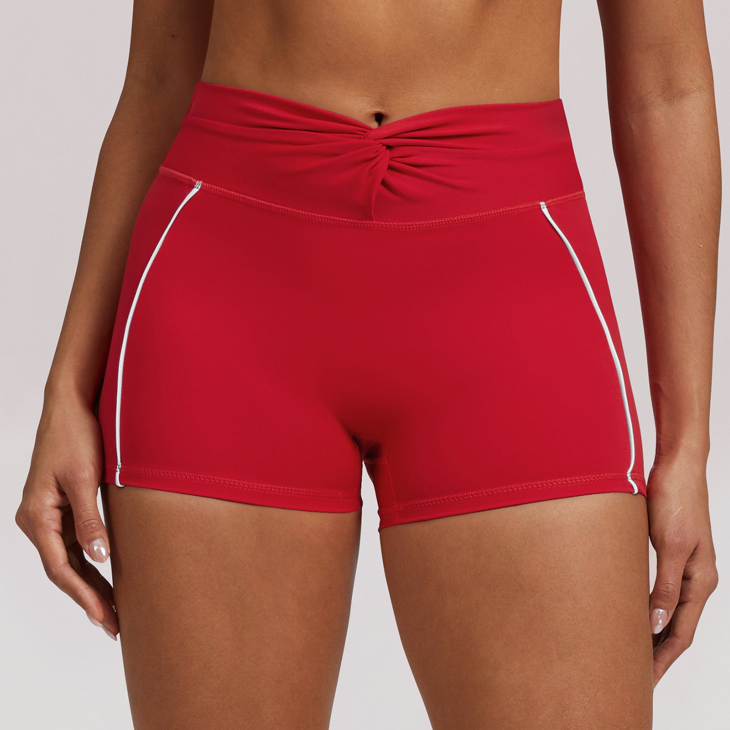 Twisted Knot Biker Shorts Tummy Control Athletic Short