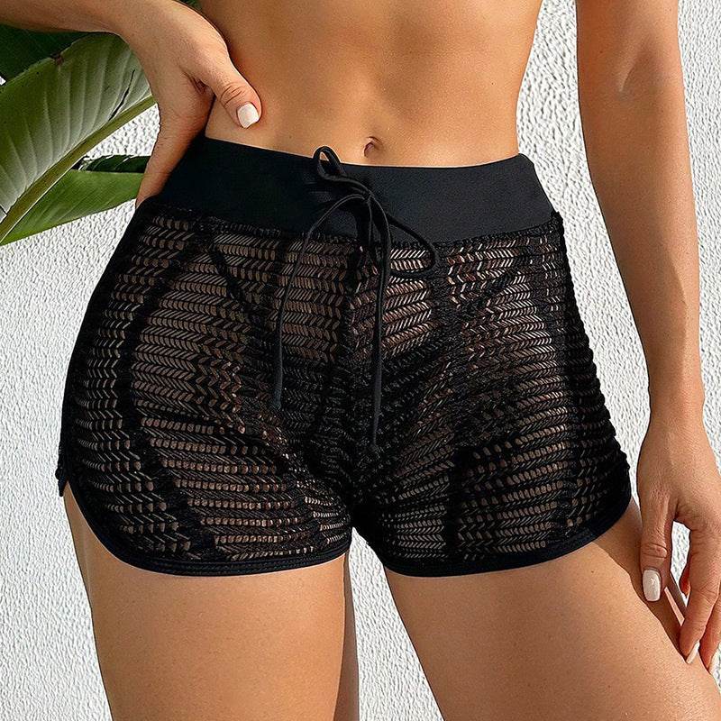Mesh Lace Hollow Board Shorts Swim Bottom