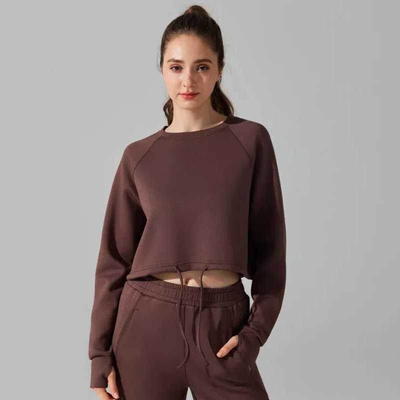Cropped Loose Workout Sweatshirt