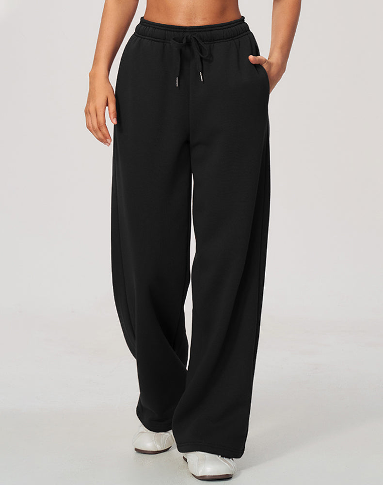 Wide Leg Fleece Running Sweatpant with Pockets
