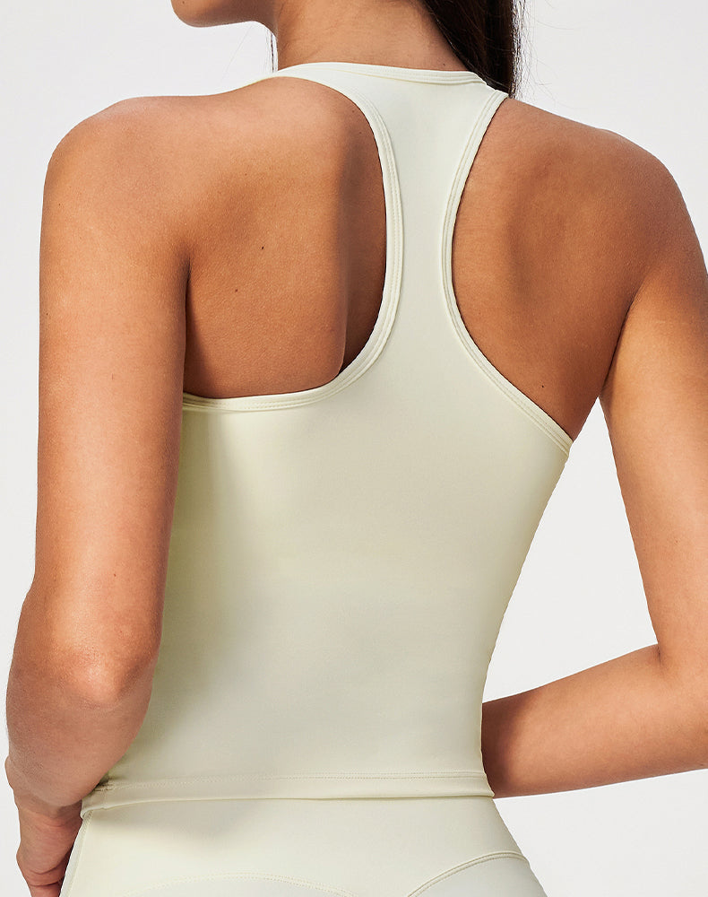 Sleeveless Racerback Tank Tops with Built-in Bra
