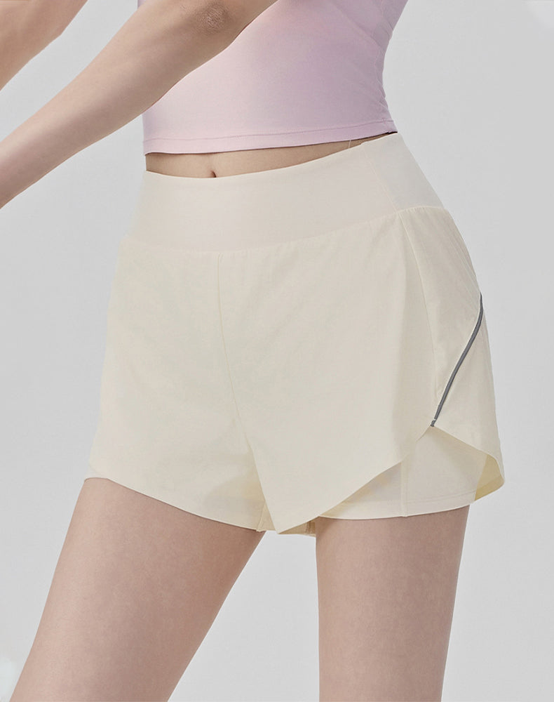 High Waisted Athletic Running Shorts with single Pocket