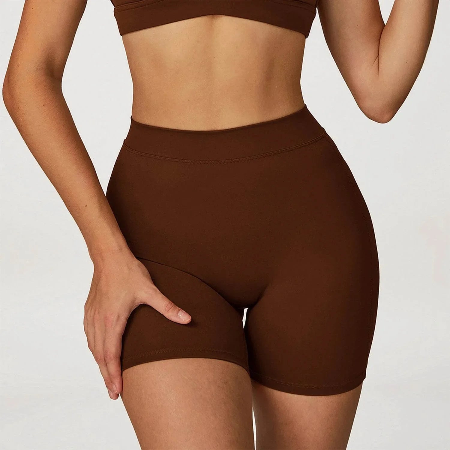 No Front Seam High Waist Yoga Shorts -
