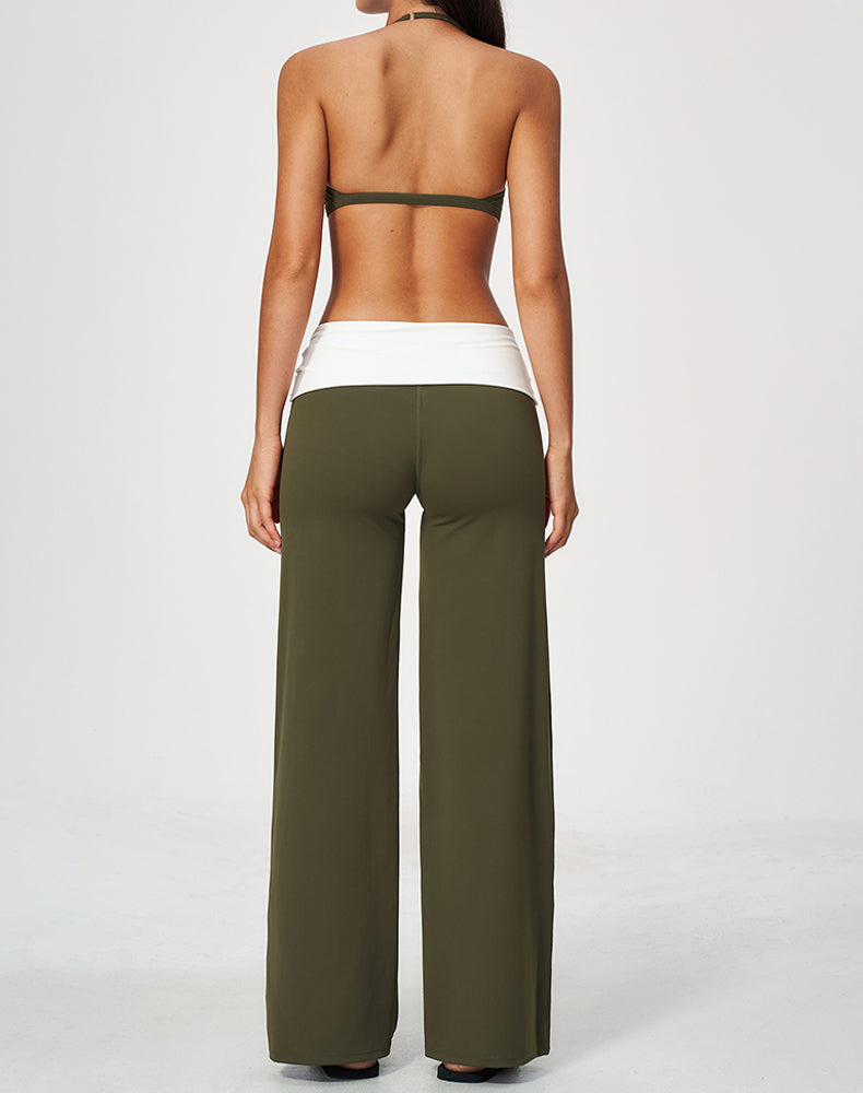 2 Piece Sports Bra and Flare Pant Pilates Outfit Sets