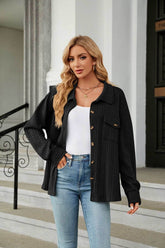 Casual Long Sleeve Button Down Shirt Coat
