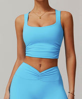 Low Square Neck Cropped Yoga Tank Top