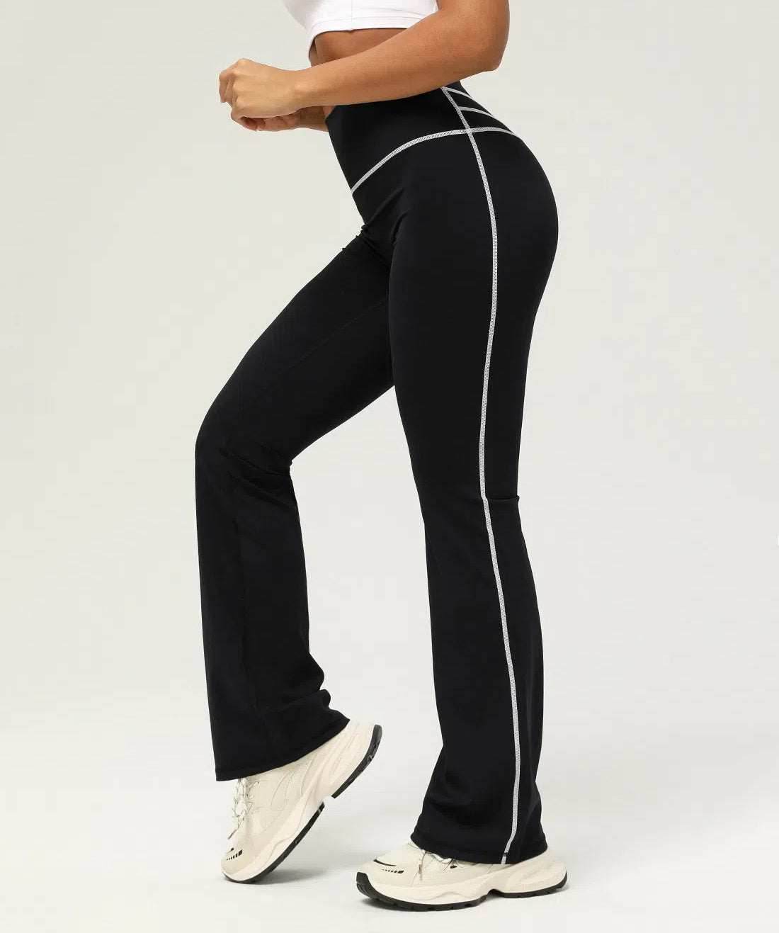 High Waist Black Yoga Flared Pant