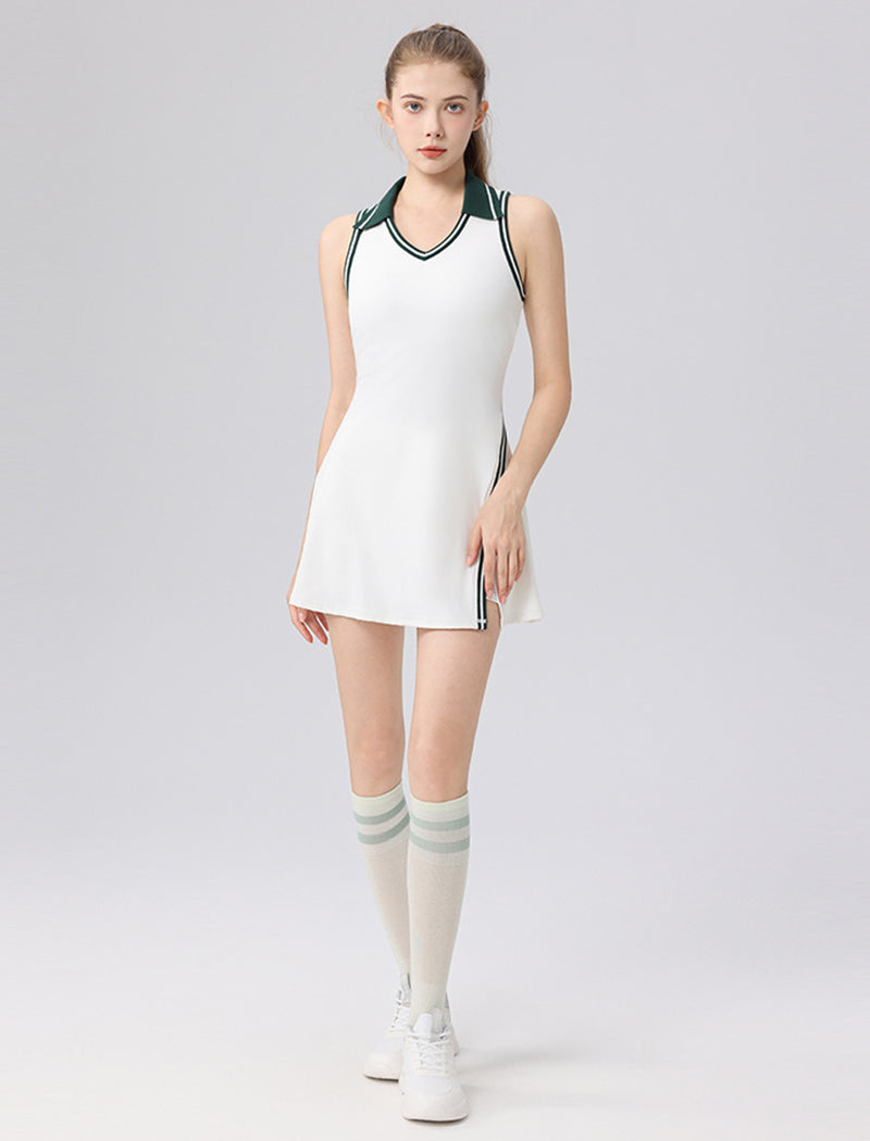 Tennis Dresses Polo Golf Dress with Built in Bra and Shorts