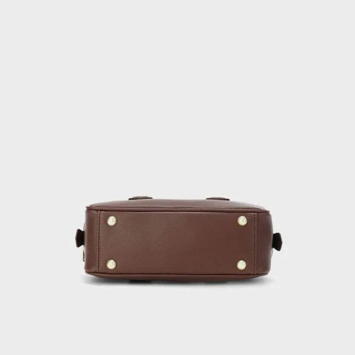 Retro Leather Handle Shoulder Bag -
