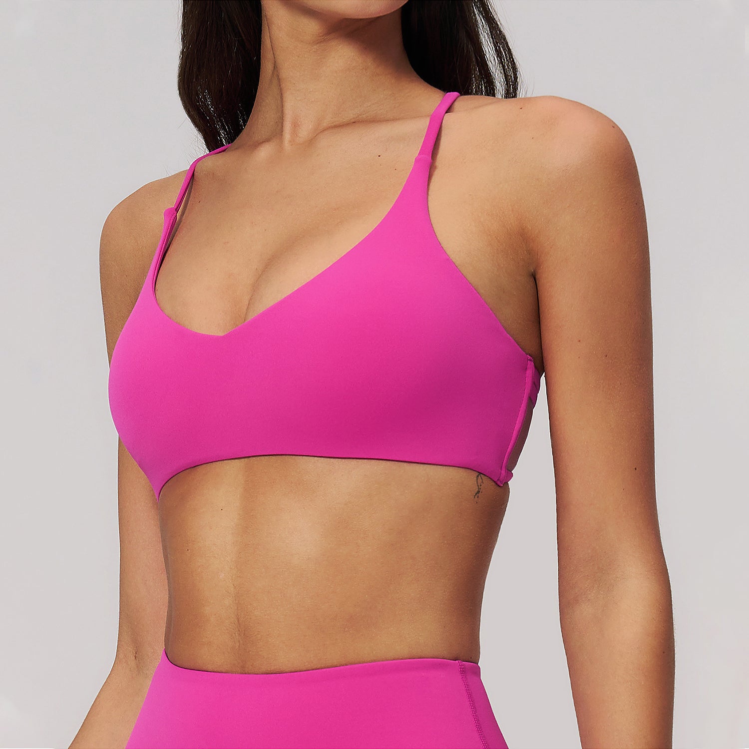 Spaghetti Straps Cross Back Sports Bra