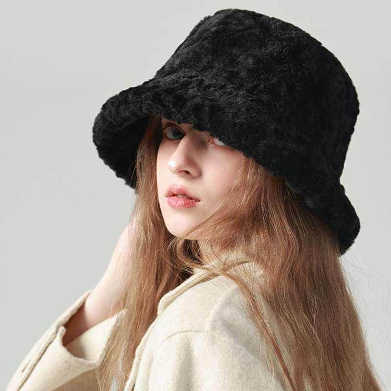 Solid Color Fuzzy Bucket Hat
