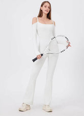 Long Sleeve Strapless Sports Jumpsuit