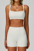 Square Neckline Sports Bras with Removable Chest Pad