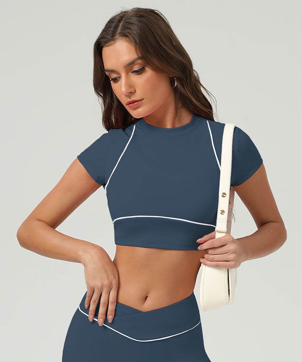 Sport Crop Tops Short Sleeve T-Shirts