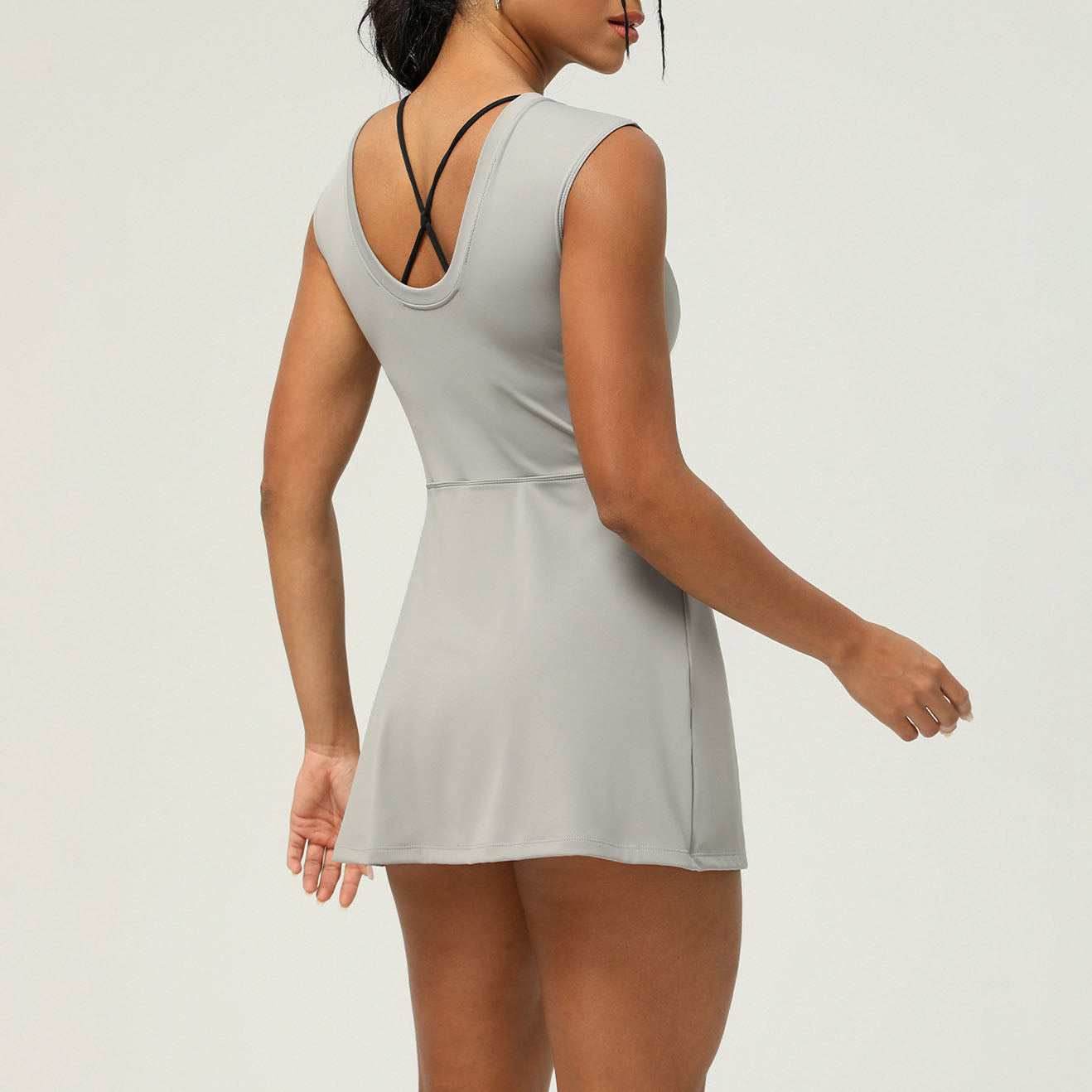 Athletic Sleeveless Dress With Built-in Short
