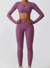 Gym Wear Set With Crop Top and Leggings