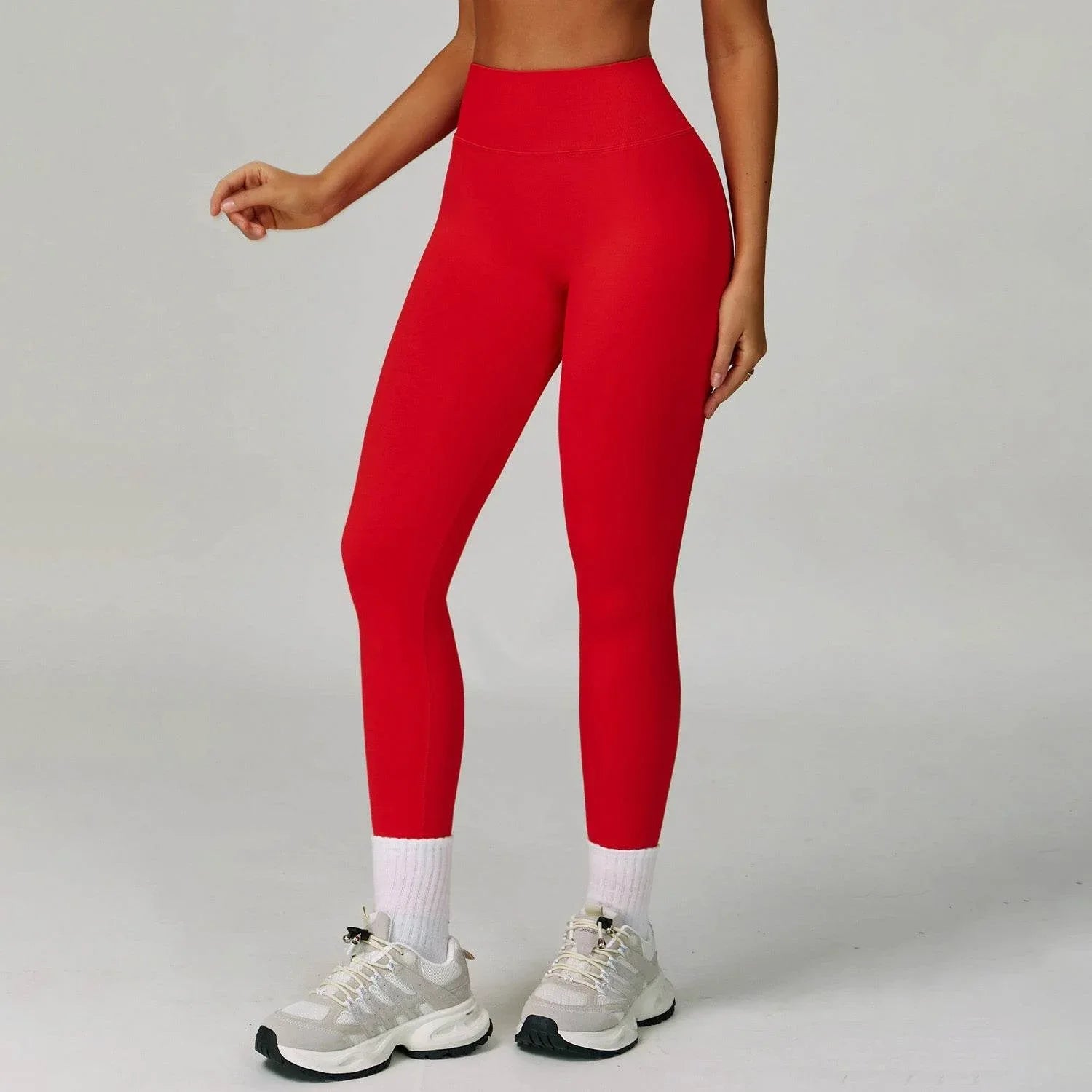 V Back High Waist Biker Legging -