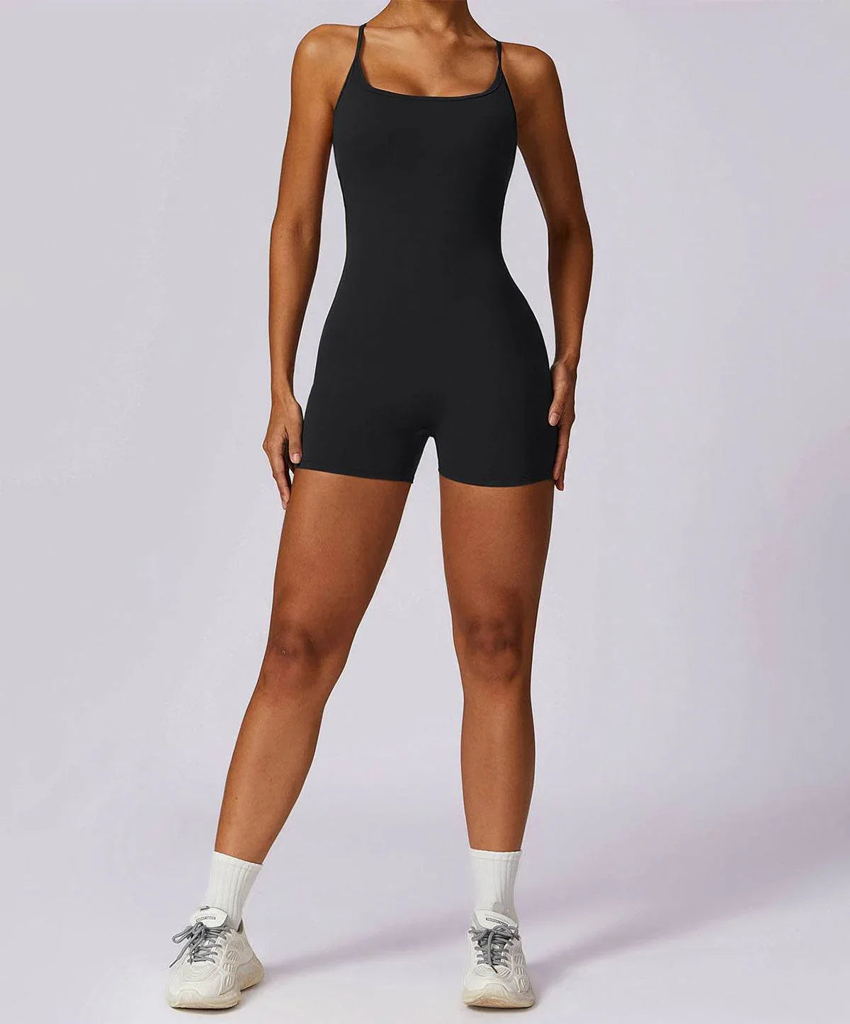 Scrunch Strappy One Piece Workout Short Jumpsuit -
